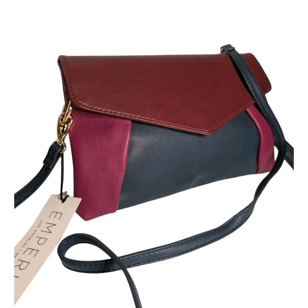 NWT Emperia Color Block Clutch Bag Multi Color Faux Leather Crossbody Wristlet